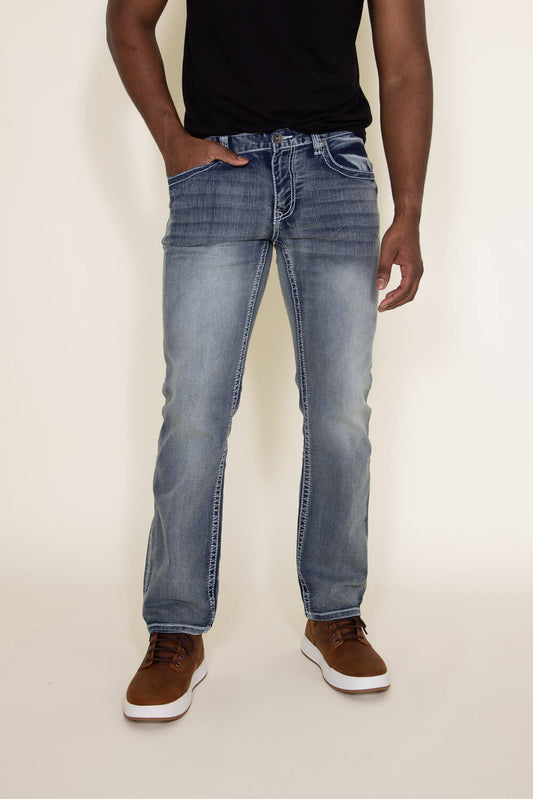 True Luck Dominic Bootcut Stretch Jeans for Men | TL15350239